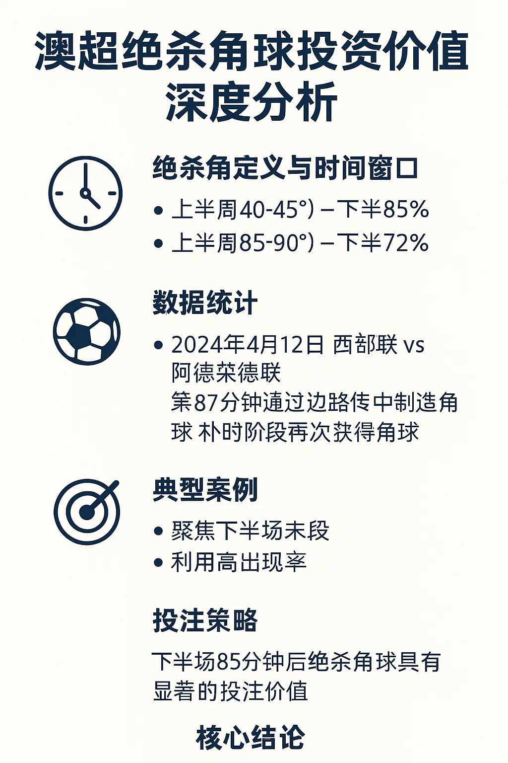 澳超绝杀角球投注价值深度分析 1 澳超绝杀角球投注价值深度分析