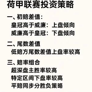 威廉与皇冠欧赔差异体系深度解析:荷甲联赛投注策略与爆冷规律 1 威廉与皇冠欧赔差异体系深度解析:荷甲联赛投注策略与爆冷规律