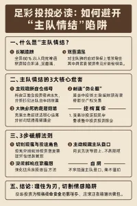 足彩投注必读:如何避开“主队情结”陷阱 1 足彩投注必读:如何避开“主队情结”陷阱