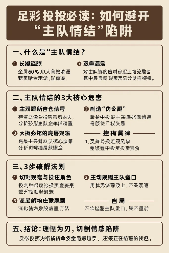足彩投注必读：如何避开“主队情结”陷阱