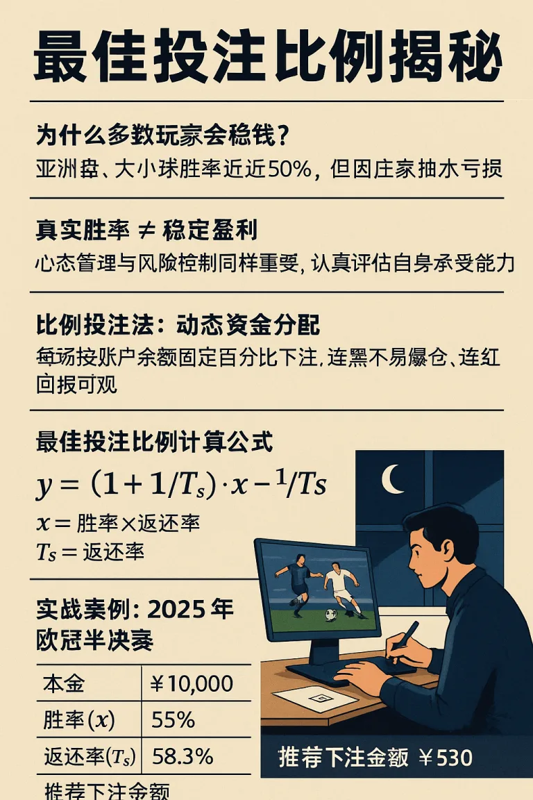 最佳投注比例揭秘：2025年科学资金管理与实战案例全解析